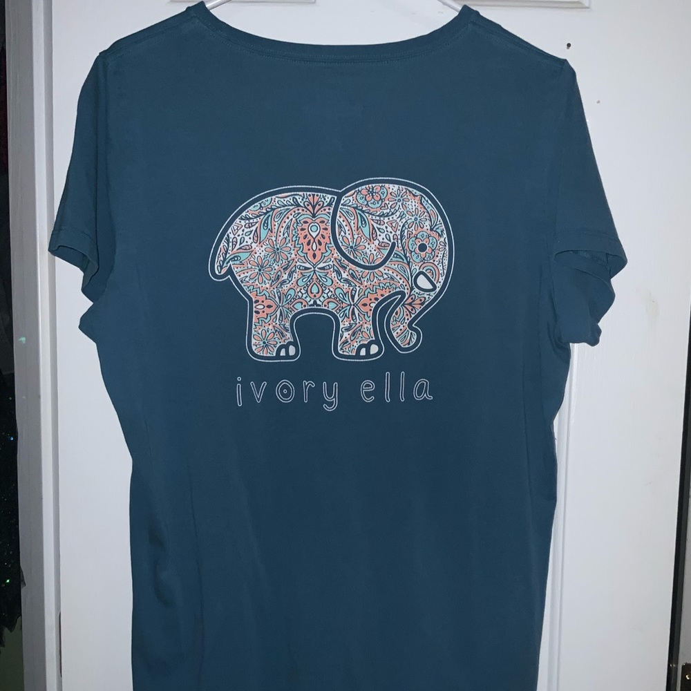 Ivory Ella dark teal floral elephant 🐘🐘